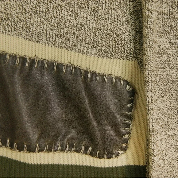 Vintage 90s Dolce & Gabanna Knit Patchwork Long Sleeve Sweater 1/4 Zip - Picture 3 of 7